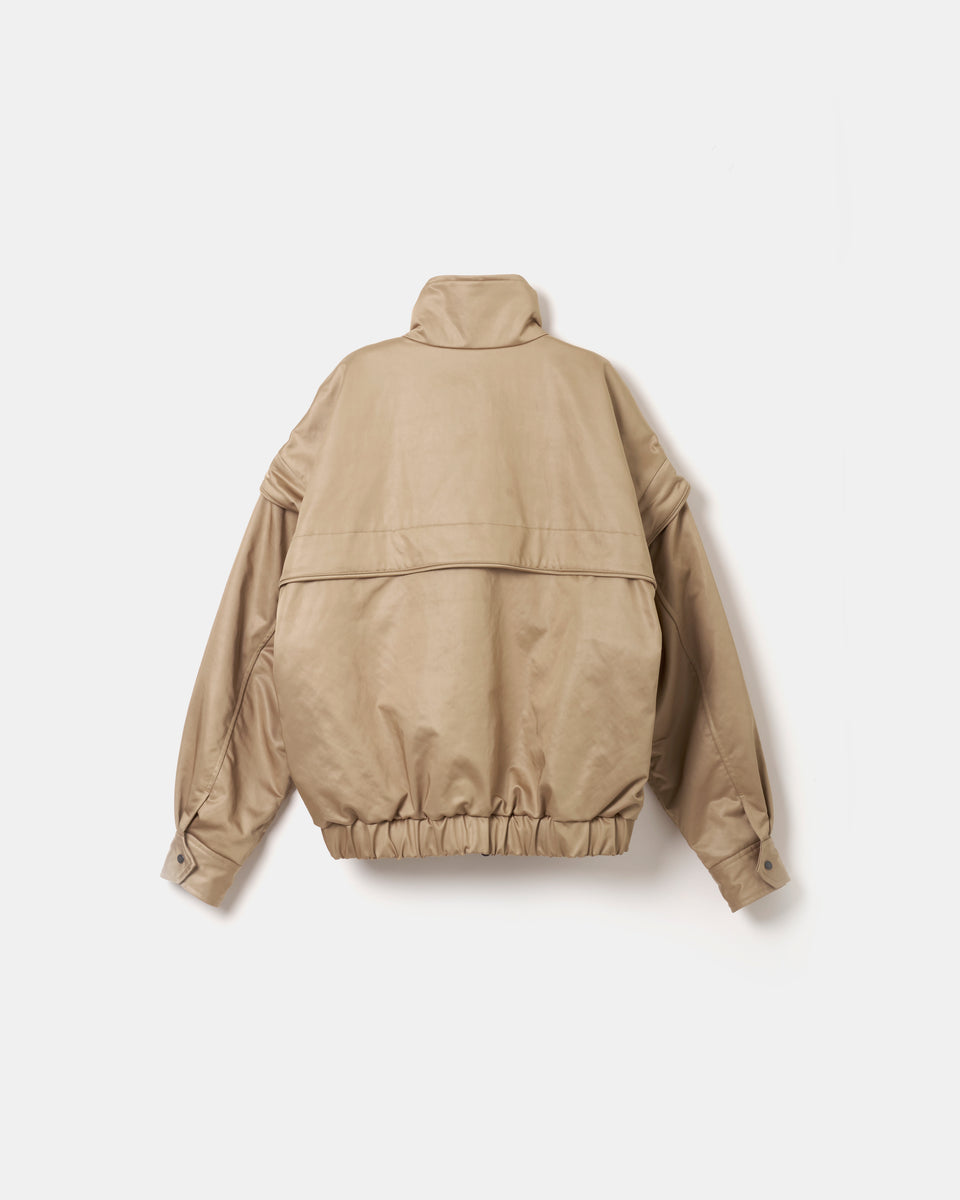 Wax vintage padded detachable short blouson (water repellent