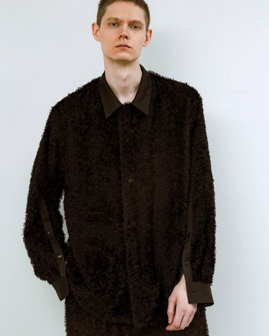 Hairy cut jacquard open collar shirt – 08sircus