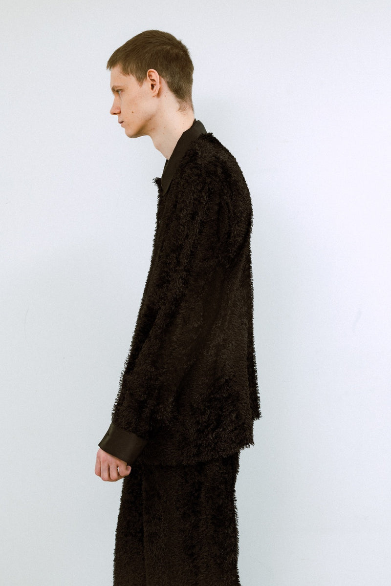 Hairy cut jacquard open collar shirt – 08sircus