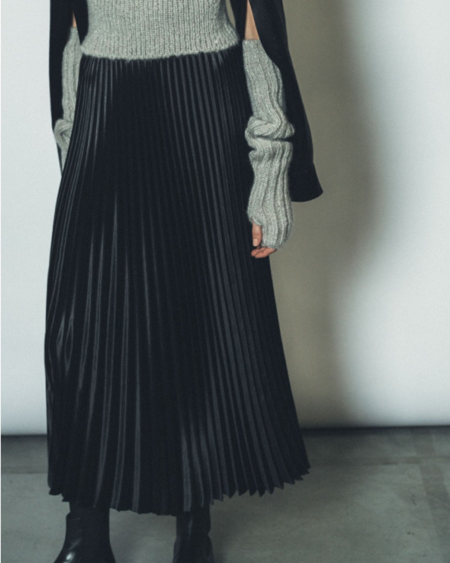 Glossy satin pleated skirt – 08sircus