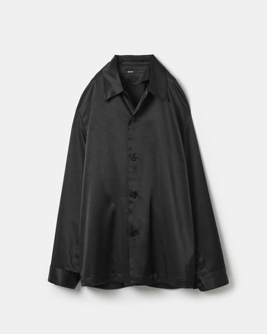 Satin open collar shirt