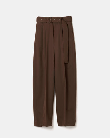 Dobby cloth 2tuck belted wide pants