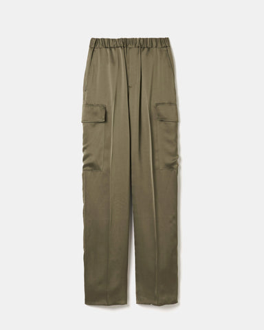 Viscose satin easy cargo pants