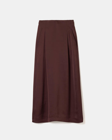 Viscose satin tuck skirt