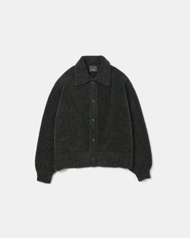 Kid mohair mole knit shirts blouson