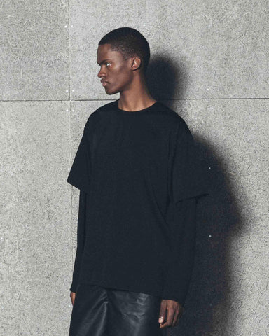 Cupro jersey layered tee