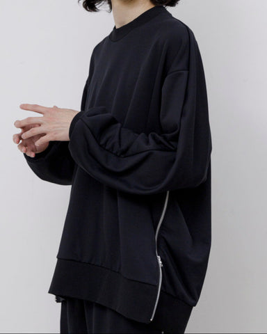 Fine poly×organic cotton pile dolman pullover