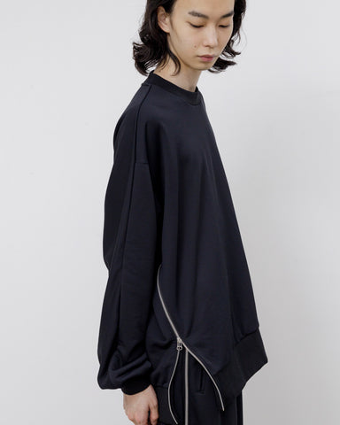 Fine poly×organic cotton pile dolman pullover