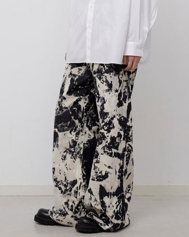 Kago-bassen drawstring baggy denim pants