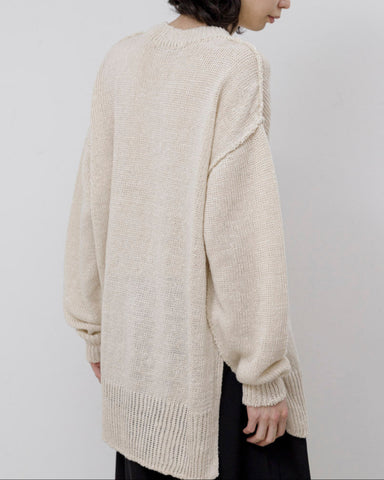 Linen low gauge knit sweater