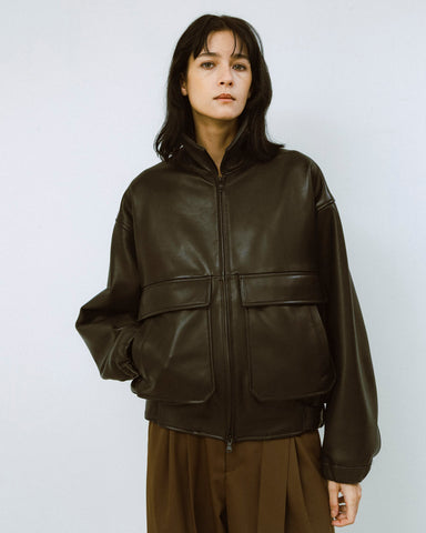 Sheep leather short blouson