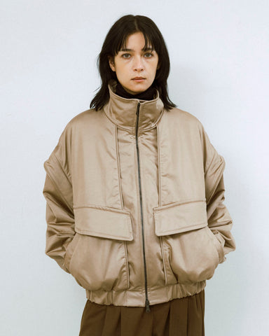 Wax vintage padded detachable short blouson (water repellent)