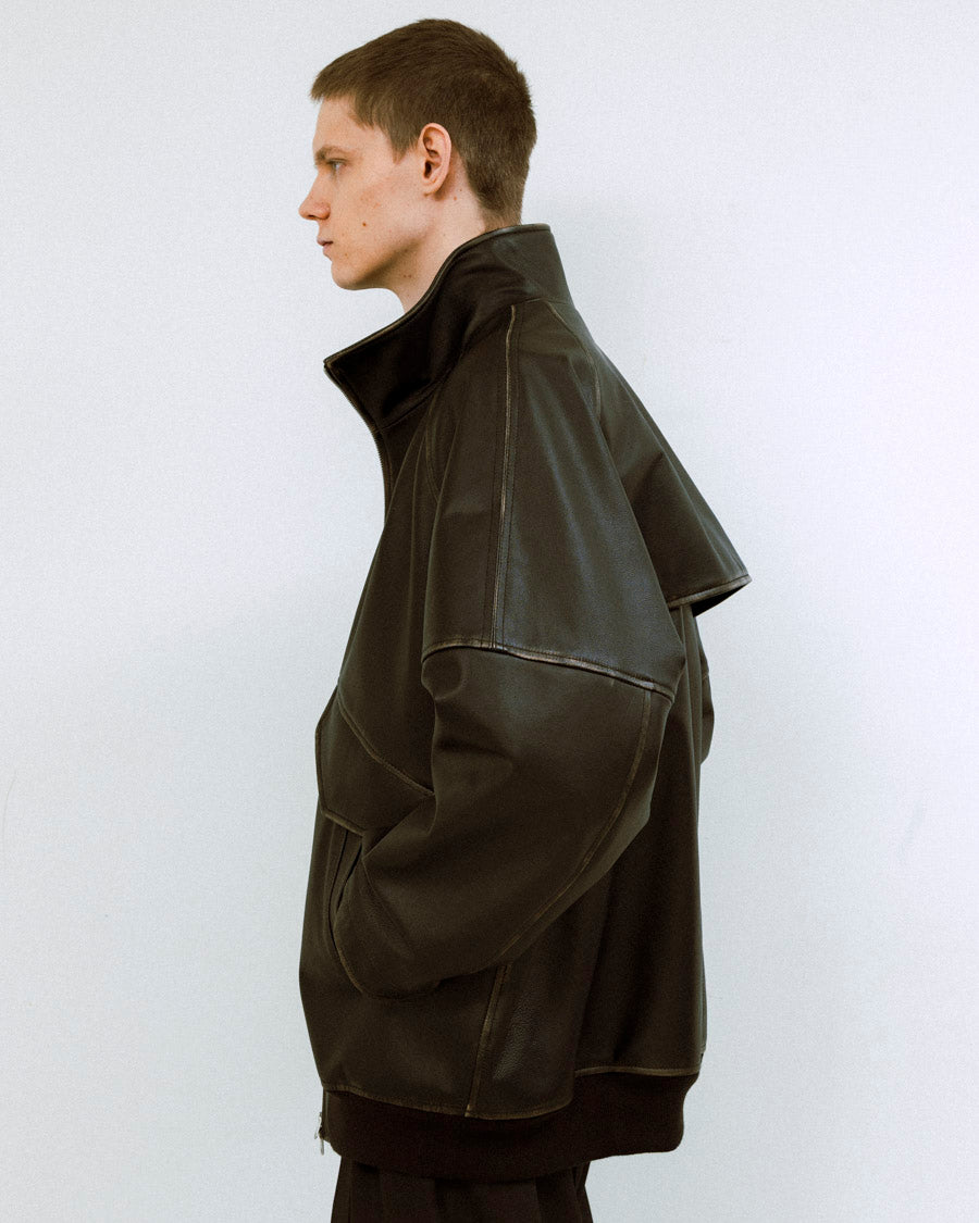 2tone goth leather mid blouson – 08sircus