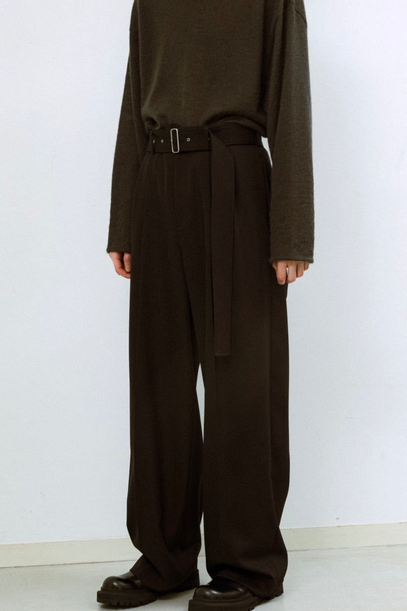 ふくろう　2点おまとめ　モックネック・ロングパンツ Dobby cloth 2tuck belted wide pants – 08sircus