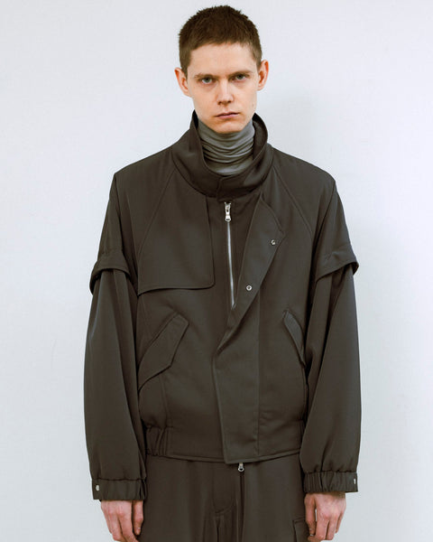 ジャケット・アウター 08sircus ratine collarless jacket 22ss 08sircus ratine collarless jacket 22ss