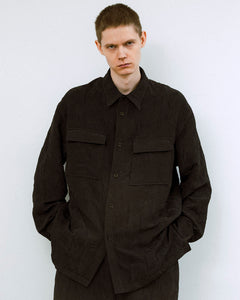 Matelasse jacquard over shirt jacket