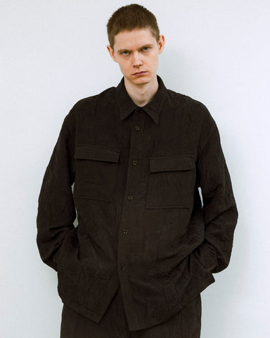Matelasse jacquard over shirt jacket