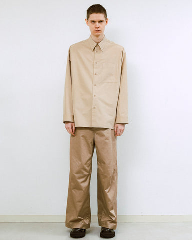 Cotton polyester taffeta tuck sleeve shirt