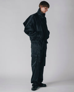 Satin belted cargo pants