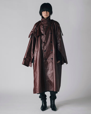 Wax vintage trench coat poncho（water repellent)