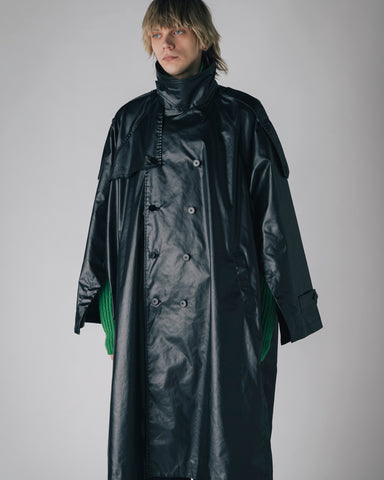 Wax vintage trench coat poncho（water repellent)