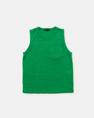 Linen low gauge knit tank top