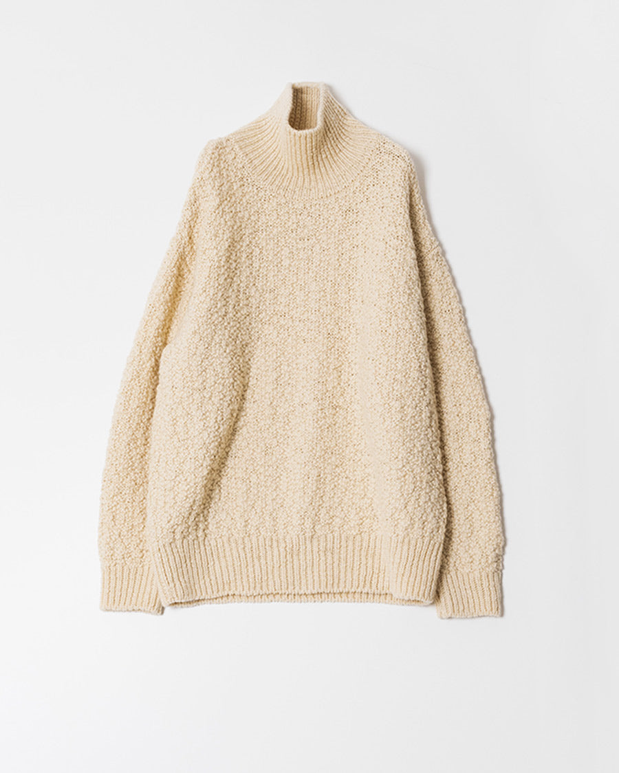 Wool slub high neck sweaterWOOL100%