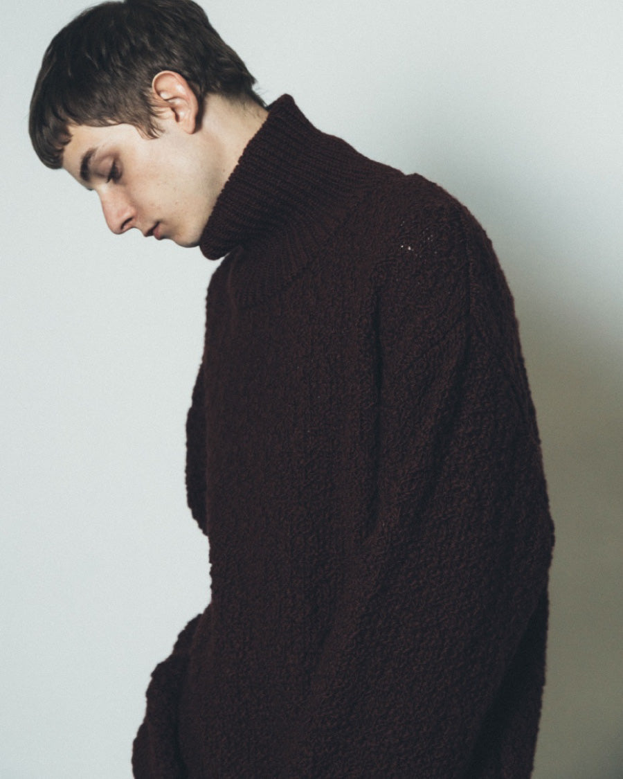 【08sircus】Wool slub high neck sweater 08sircus】Wool slub high neck sweater