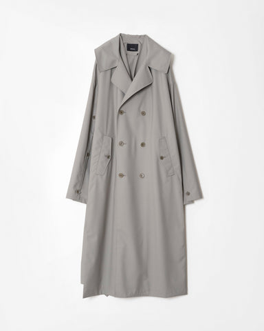 Wool tropical trench layered coat