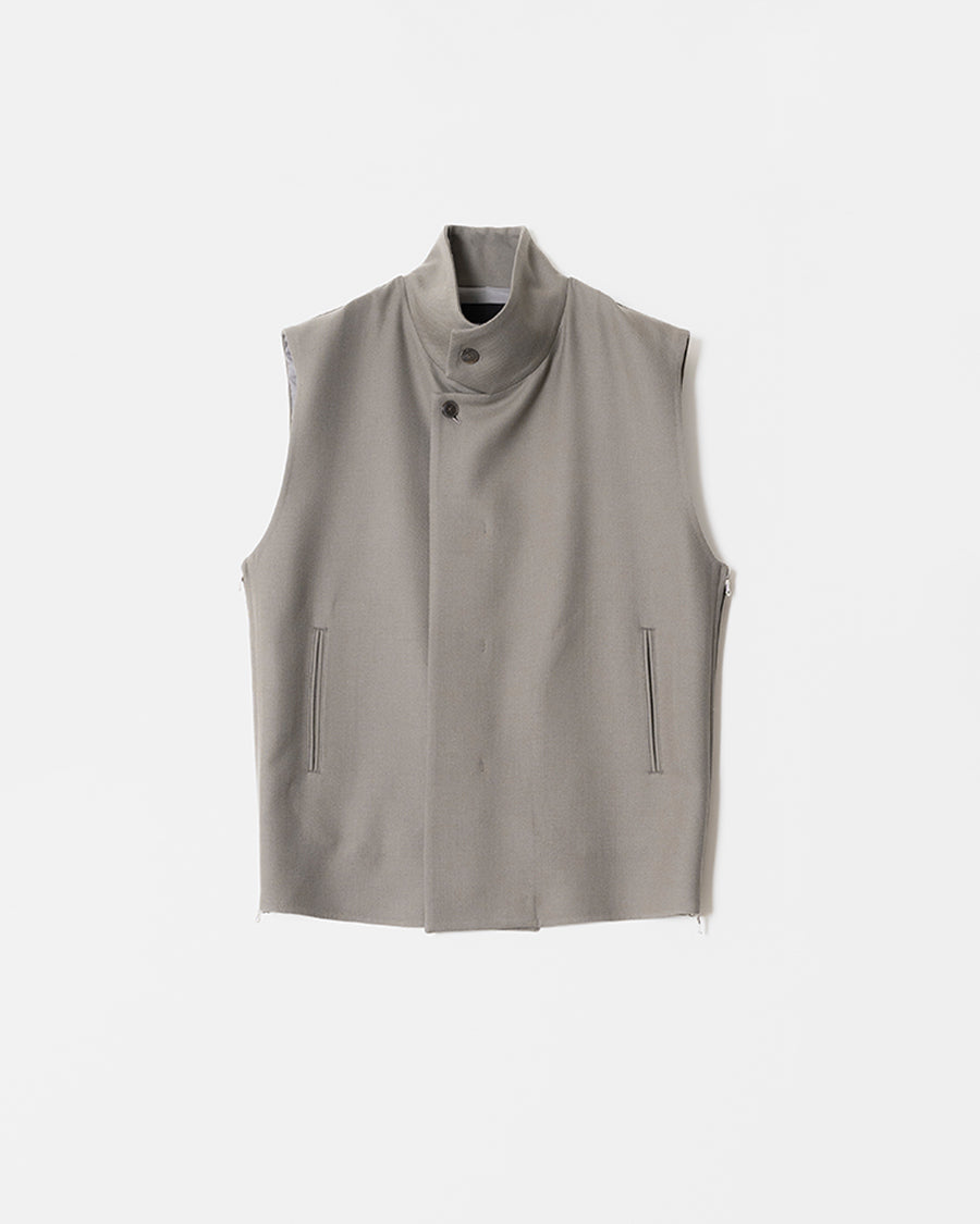 Twill double face rever layered gilet – 08sircus