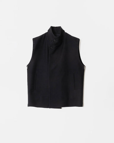 Twill double face rever layered gilet