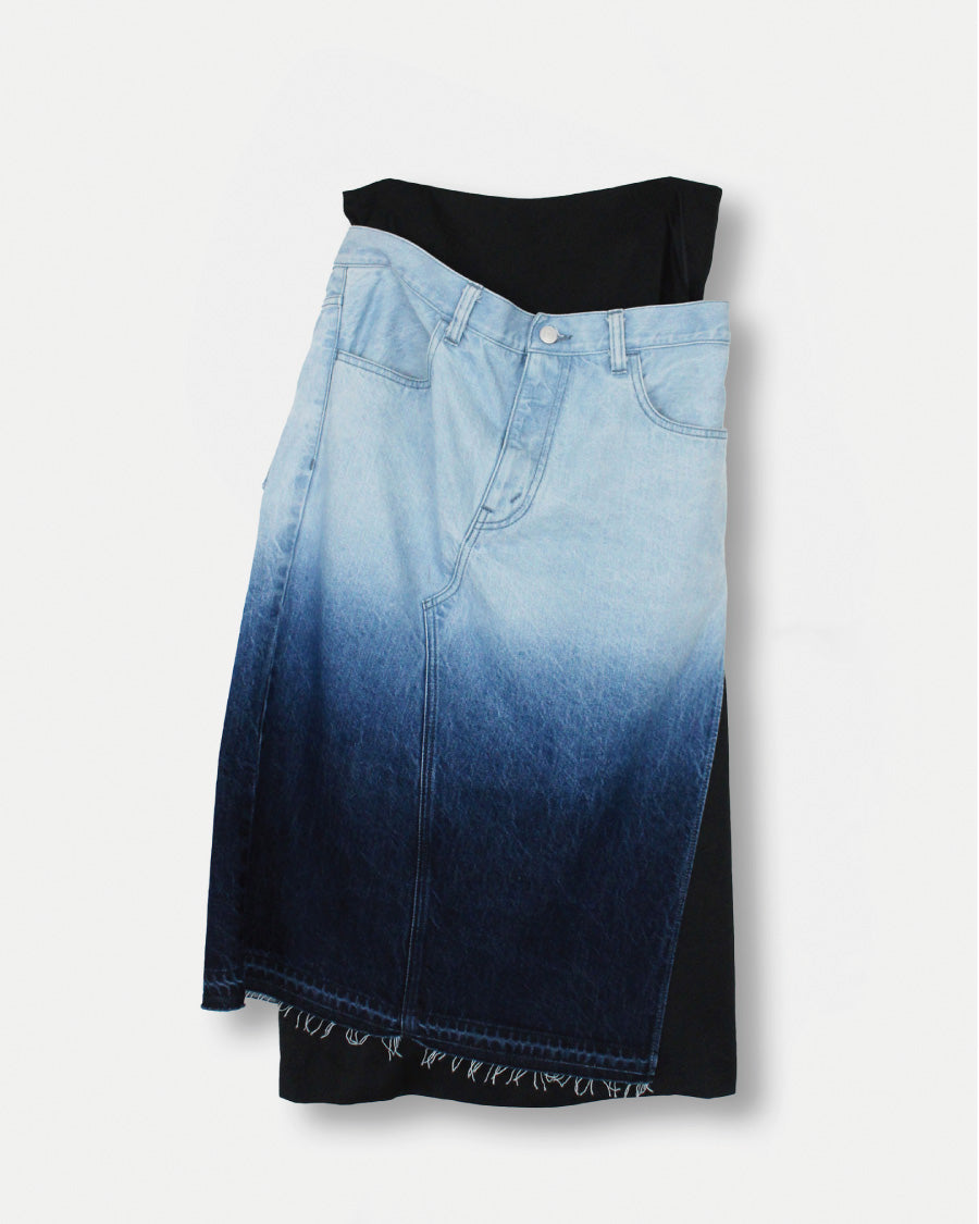 Gradation bleach denim remake skirt – 08sircus