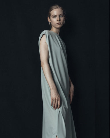 Cupro jersey sleeveless dress