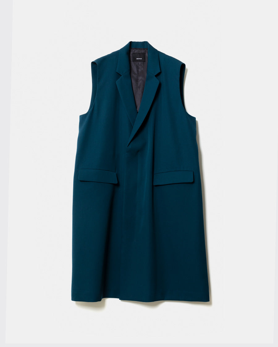 Paper wool sleeveless long jacket